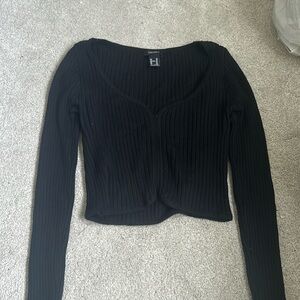 Forever 21 Ribbed knit black crop top!